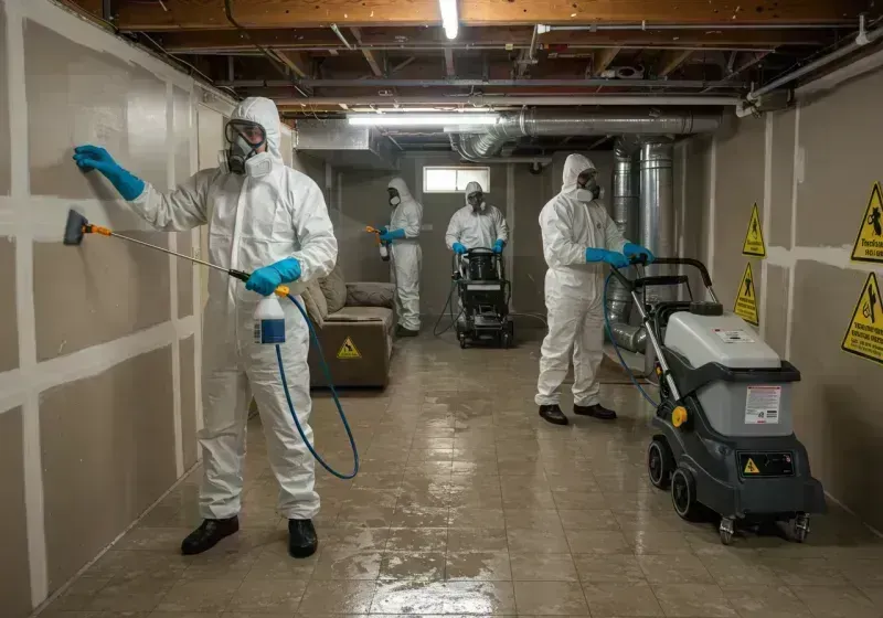 Basement Moisture Removal and Structural Drying process in Bonneauville, PA